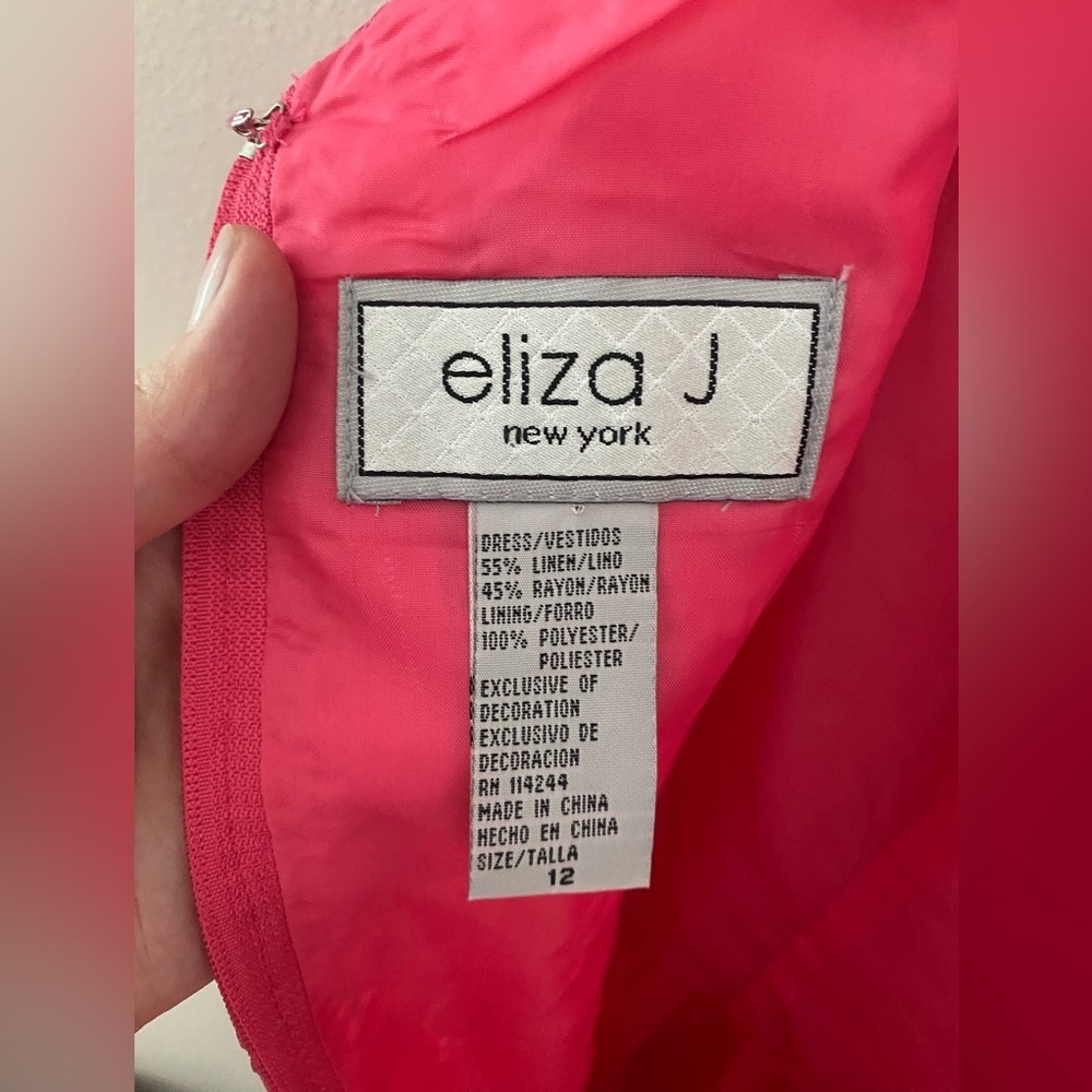 Eliza J - Lace Pink Drop Waist Mini Dress - Size 12 - Picture 5 of 5